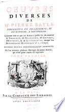 Œuvres diverses de Pierre Bayle