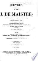 Œuvres du comte J. de Maistre