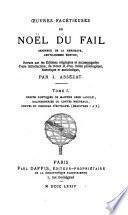 Œuvres facétieuses de Noël du Fail, seigneur de La Herissaye, gentilhomme breton