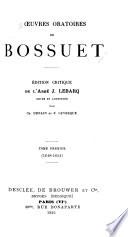 Œuvres oratoires de Bossuet: 1648-1654. 1926
