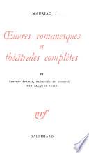 Œuvres romanesques et théâtrales complètes