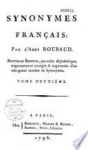 Synonymes français, par l'abbé Roubaud
