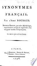 Synonymes françois ... Nouvelle édition, ... augmentée