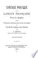 Syntaxe pratique de la langue française pour les Anglais