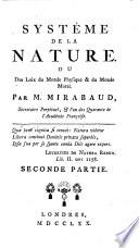 Systême De La Nature Ou Des loix du monde Physique et du monde moral