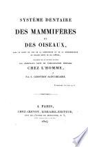 Système dentaire des mammifères et des oiseaux