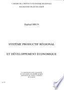 Système productif régional et développement économique
