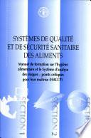Systèmes de qualité et de sécurité sanitaire des aliments