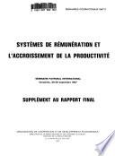 Systèmes de rémunération et l'accroissement de la productivité
