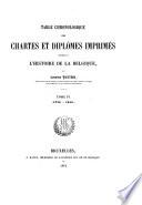 Table Chronologique des Chartes et diplômes