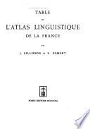 Table de l'Atlas linguistique de la France
