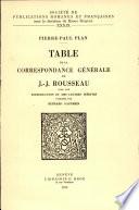 Table de la Correspondance générale de J.-J. Rousseau