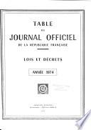 Table du Journal officiel de la République française