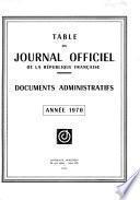 Table Du Journal Officiel De La Republique Francaise  