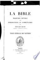 Table générale des matières