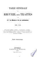 Table générale du recueil des traites