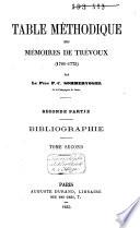 Table méthodique des mémoires de Trévoux (1701-1775)
