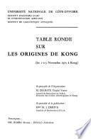 Table ronde sur les origines de Kong, les 1-2-3 novembre 1975 à Kong