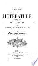 Tableau de la littérature française au XVIe siècle