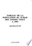 Tableau de la population du Tchad des années vingt à 1993