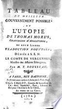 Tableau du meilleur gouvernement possible, ou L'Utopie ...
