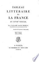 Tableau littéraire de la France au XVIIIe Siécle