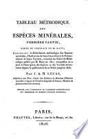 Tableau méthodique des espèces minérales