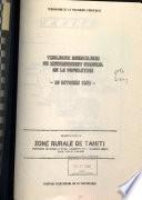 Tableaux normalisés du recensement général de la population, 15 octobre 1983: Zone rurale de Tahiti