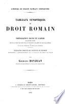 Tableaux synoptiques de droit romain