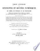 Tables annuelles de constantes et données numériques de chimie, de physique et de technologie