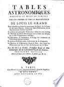 Tables astronomiques,