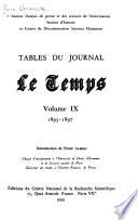 Tables du journal Le Temps