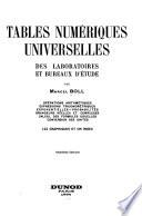 Tables numériques universelles des laboratoires et bureaux d'étude