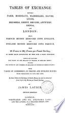 Tables of exchange between Paris, Bordeaux ... and London