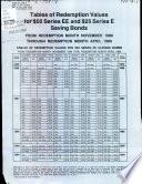 Tables of Redemption Values for $50 Series EE and $25 Series E Savings Bonds from Redemption Month ... Through Redemption Month ...
