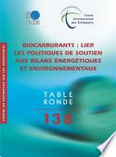 Tables rondes FIT Biocarburants Lier les politiques de soutien aux bilans énergétiques et environnementaux