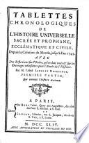 Tablettes chronologiques de l'histoire universelle sacrée et profane