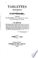 Tablettes historiques de l'Auvergne