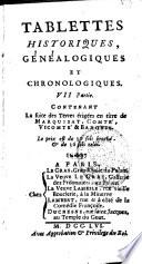 Tablettes historiques, généalogiques et chronologiques