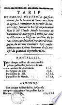 Tarif des droits d'octroys qui se leveront sur la Riviere Saone aux lieux cy aprés, à commencer au premier de Ianvier 1697 suivant le Bail & adjudication faite à Mre Claude Mielle Procureur au Parlement de Bourgogne à Dijon par Acte de délivrance de Messieurs les Eleus des Etats generaux de ladite Province de Bourgogne, du dernier Decembre 1697 conformément aux Lettres Patantes de sa Majesté du quatorze Septembre 1696