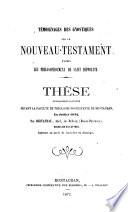 Témoignages des gnostiques sur le Nouveau-Testament d'après les philosophoumena de Saint Hippolyte