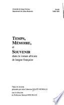 Temps, mémoire, et souvenir dans le roman africain de langue française