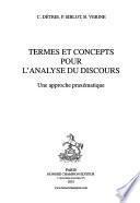 Termes et concepts pour l'analyse du discours