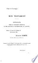 Testament d'Auguste Comte