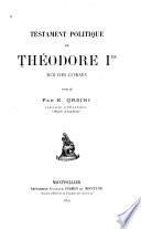 Testament politique de Théodore Ier, roi des Corses