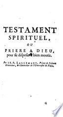 Testament spirituel ou prière à Dieu...