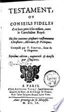 Testaments ou conseils fidèles d'un bon père à ses enfants, avec le catéchisme royal