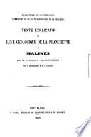 Text explicatif levé géologique de la planchette de Malines