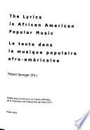 Texte Dans la Musique Populaire Afro-américaine