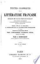 Textes classiques de la litterature francaise